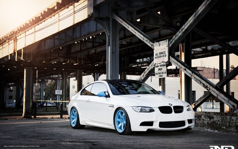 white bmw m3 under bridge