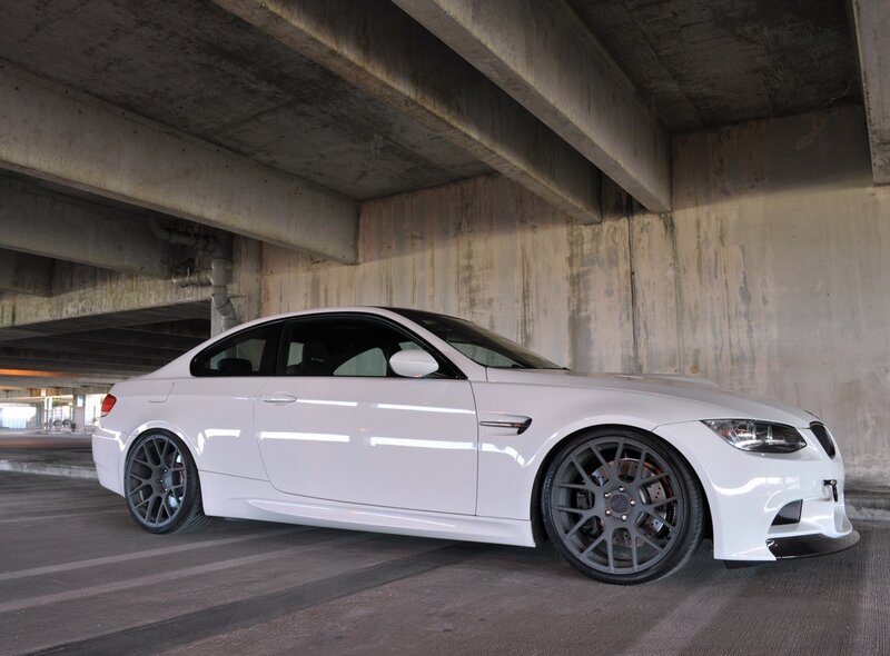 White BMW M3 under overpass