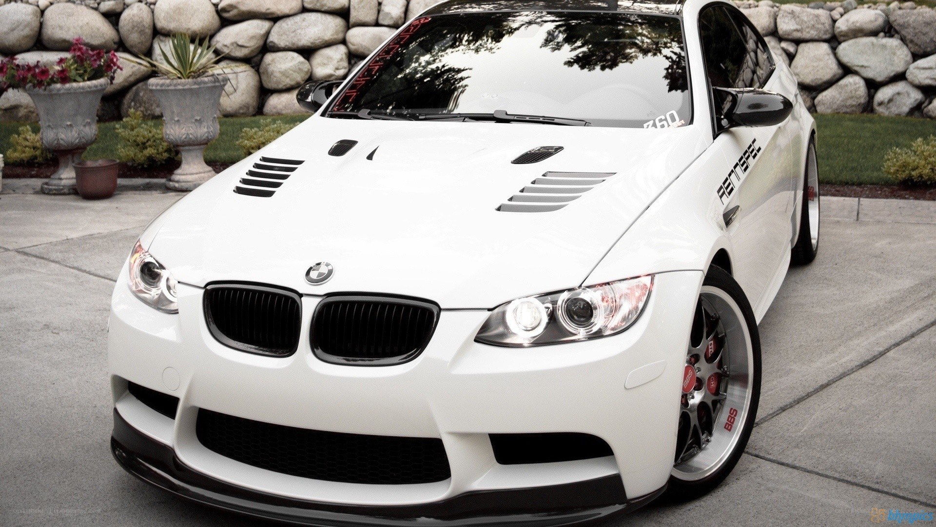 white bmw m3 with custom parts