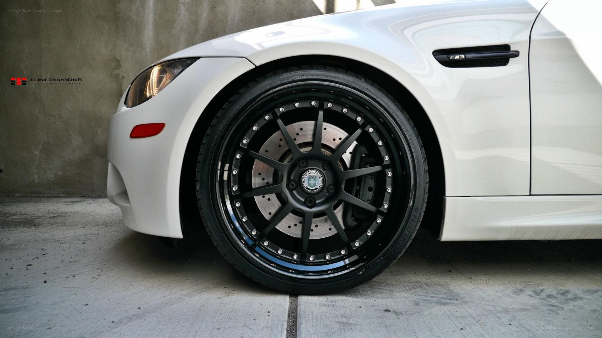 white bmw m3 with custom wheels