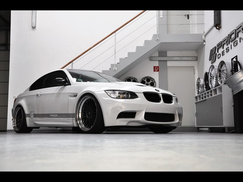 White BMW M3 with custom wheels