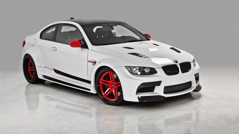 white bmw m3 with red accents