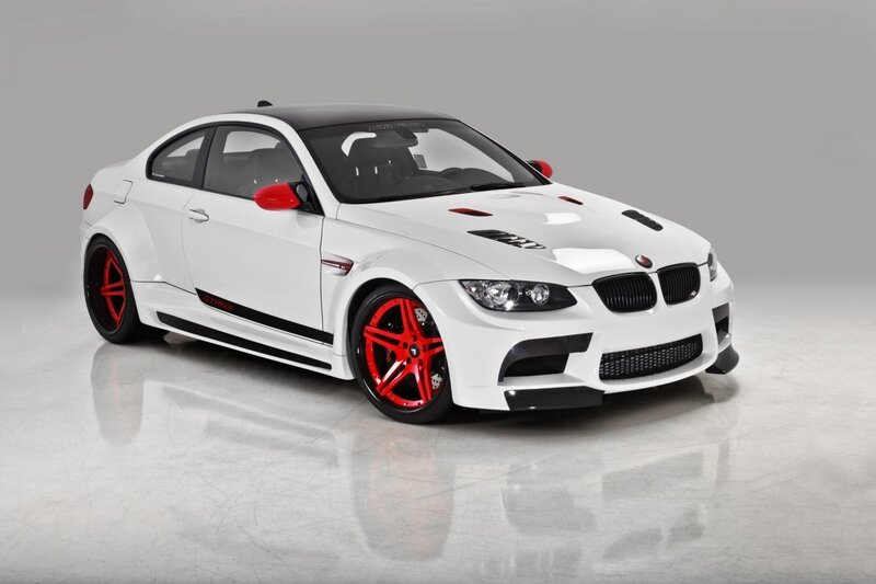 white bmw m3 with red accents