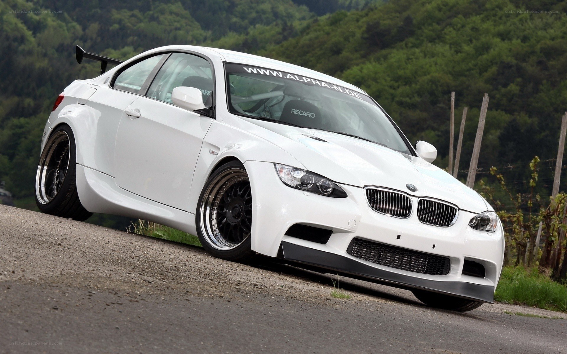 white BMW M3 with widebody kit