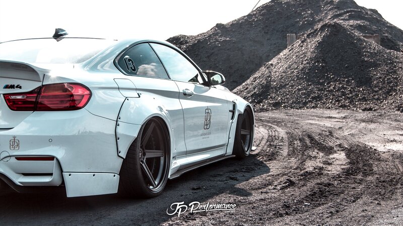 White BMW M4 Car — Dramatic, Afternoon
