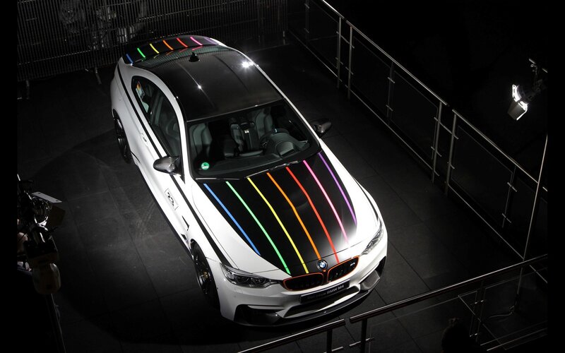 White BMW M4 Car — Dramatic, Night