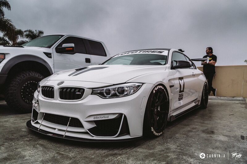 White BMW M4 Car — Dramatic, Photograph, Truck