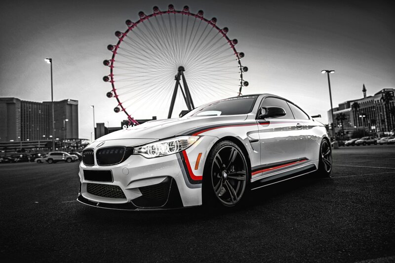 White Bmw M4 Coupe — Dramatic, Night