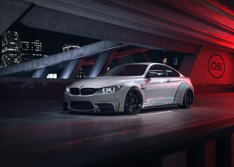 White BMW M4 Coupe — Gray, Dramatic