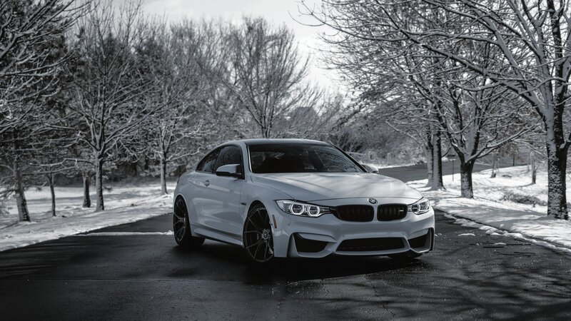 White Bmw M4 Coupe — Serene, Winter