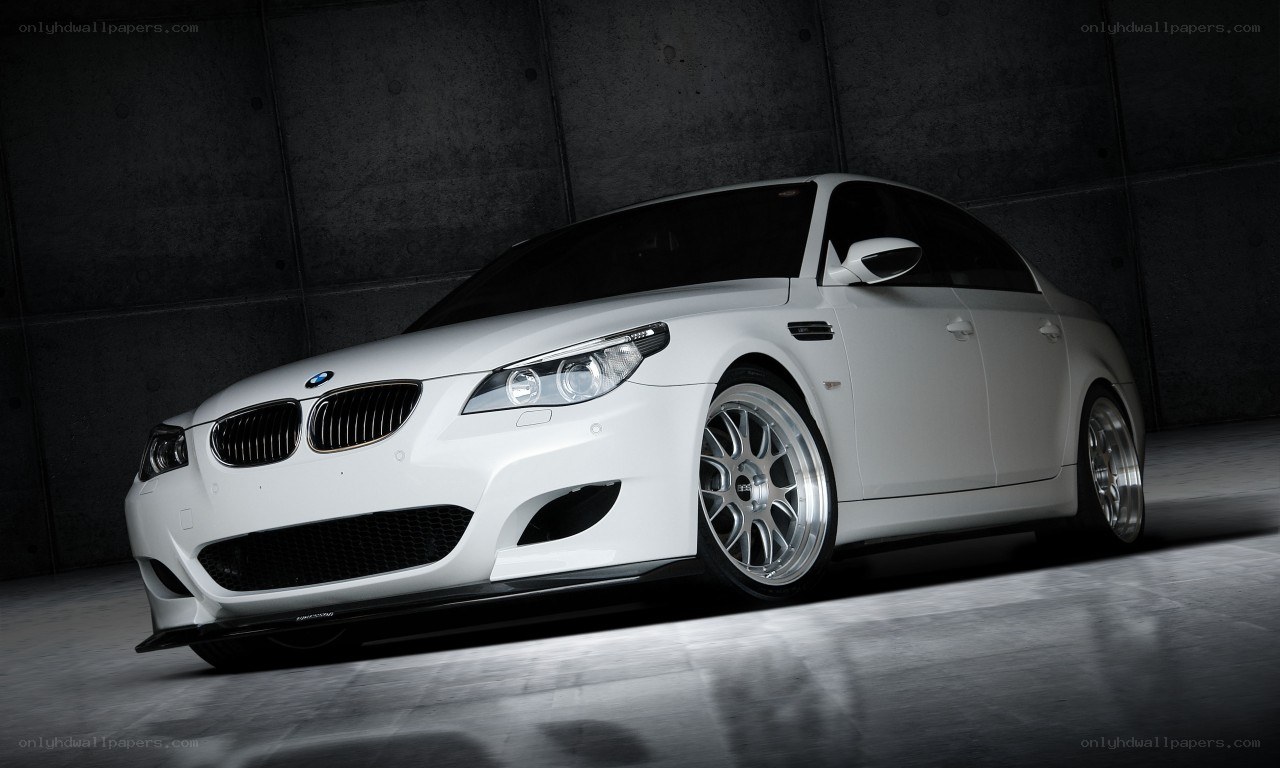 white bmw m5 sedan