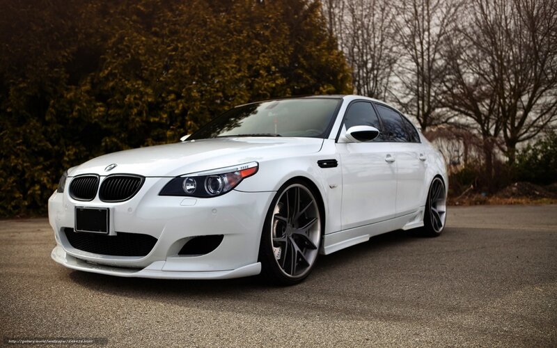 White Bmw M5 Sedan — Dramatic, Autumn