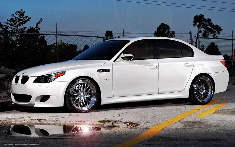 White Bmw M5 Sedan — Dramatic, Sunset, Photograph