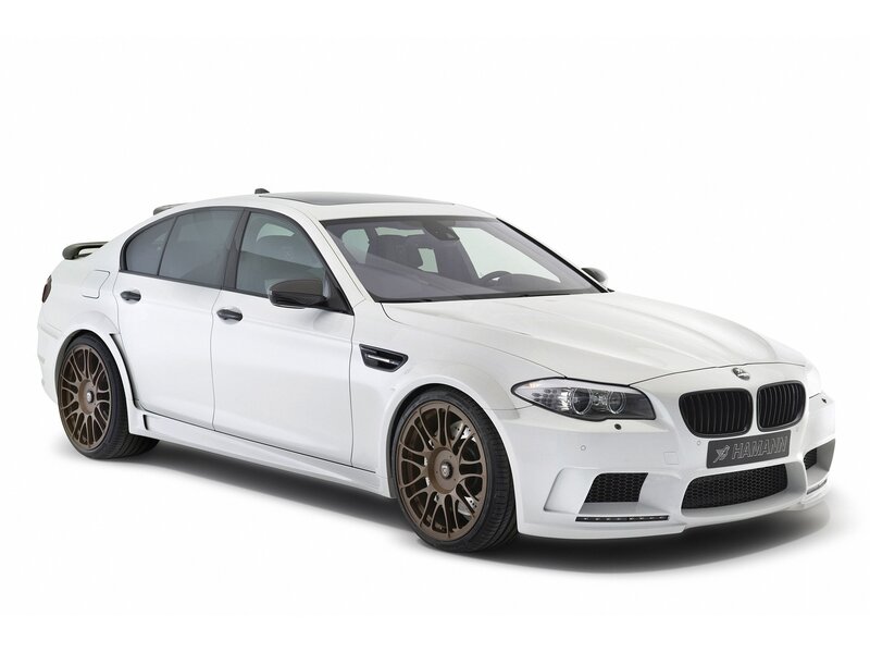 white bmw m5 with hamann body kit