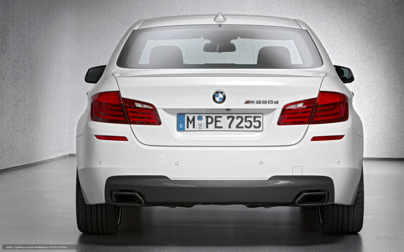 white bmw m530d rear view