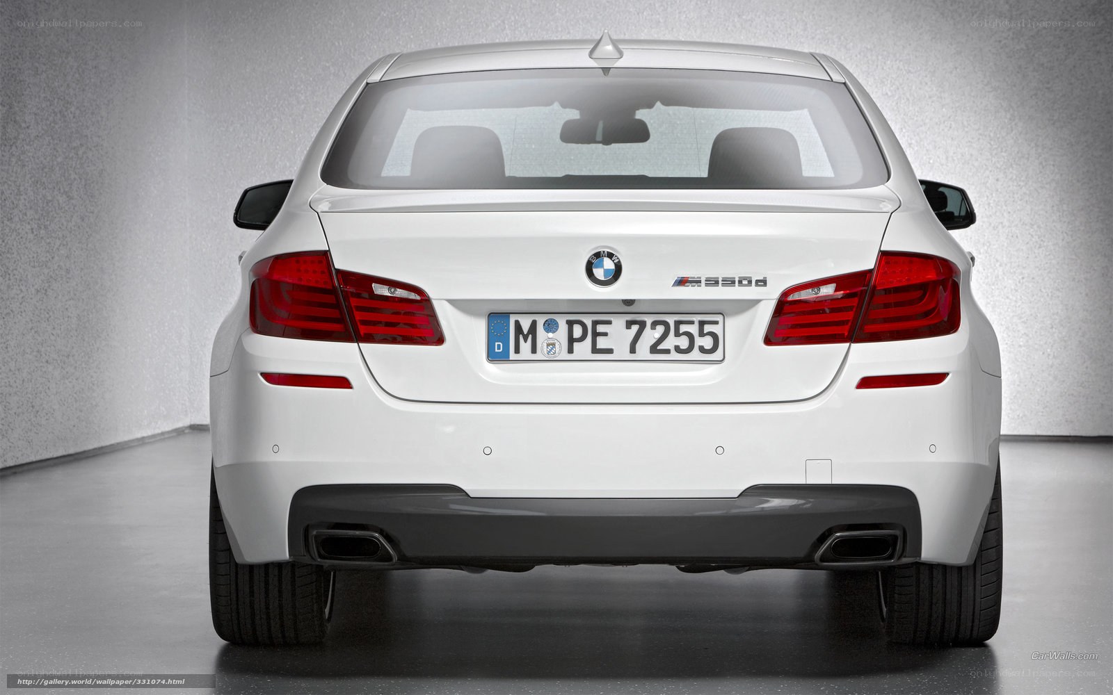 white bmw m530d rear view