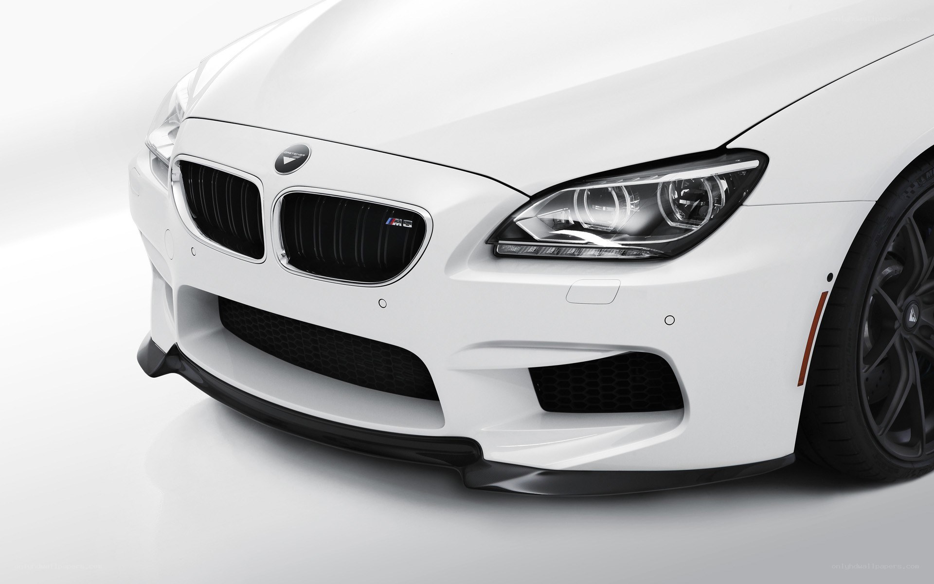 white bmw m6 front view