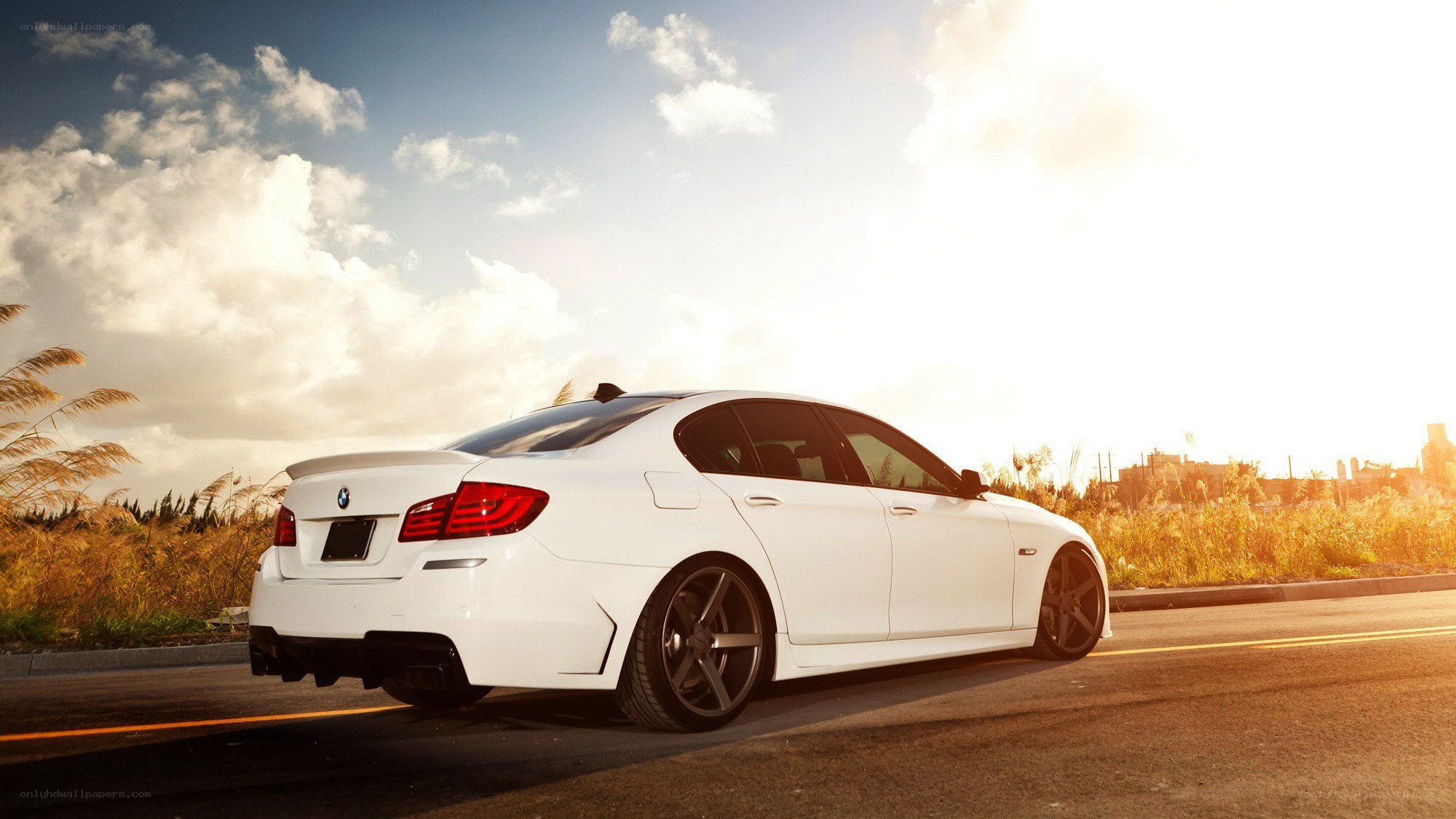 white bmw on a road