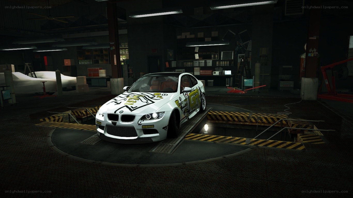 white bmw on turntable