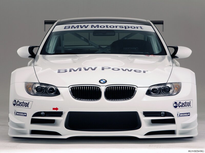 white BMW race car