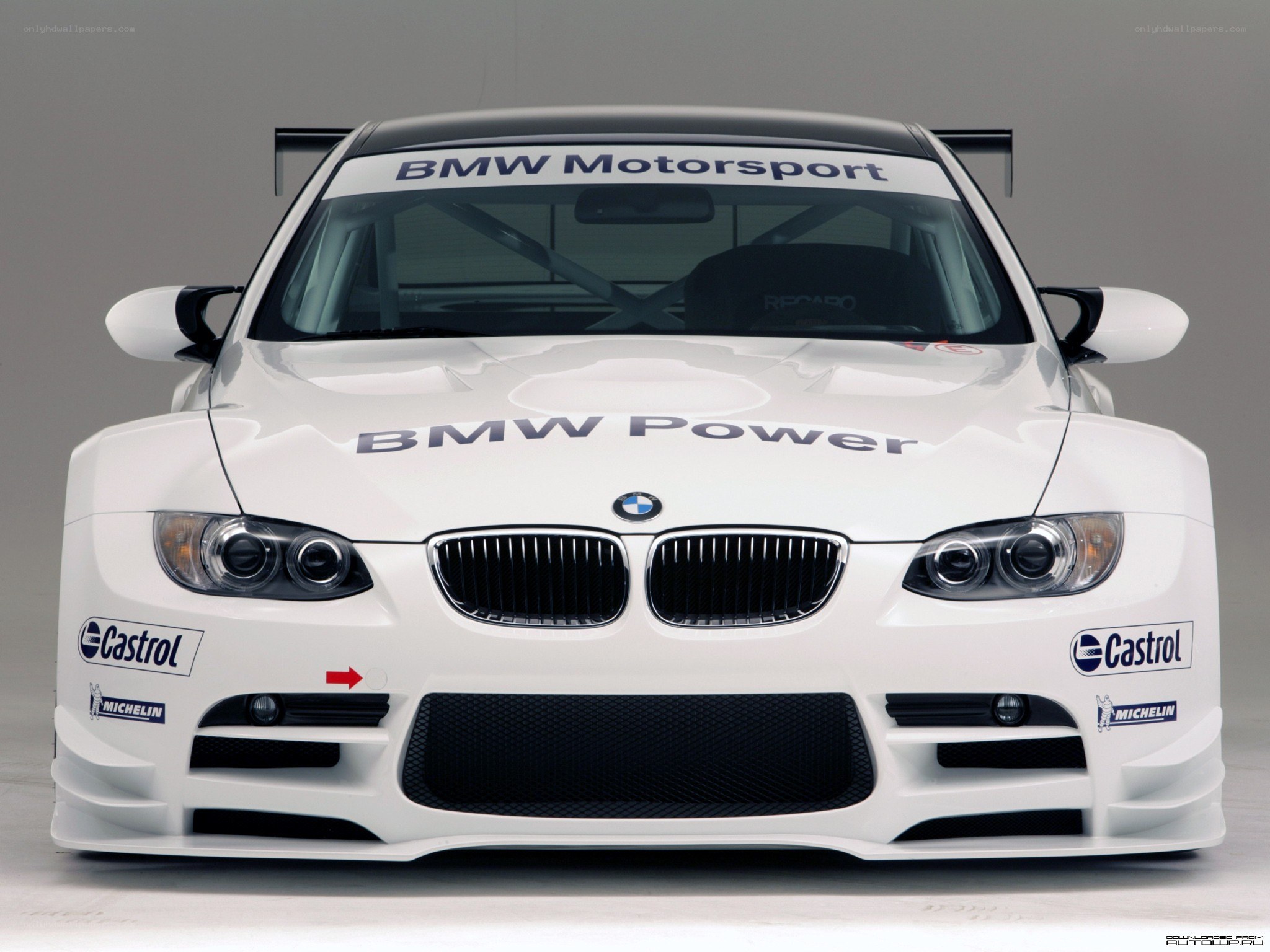 white BMW race car