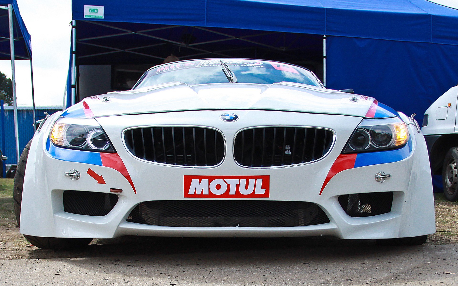 white bmw race car