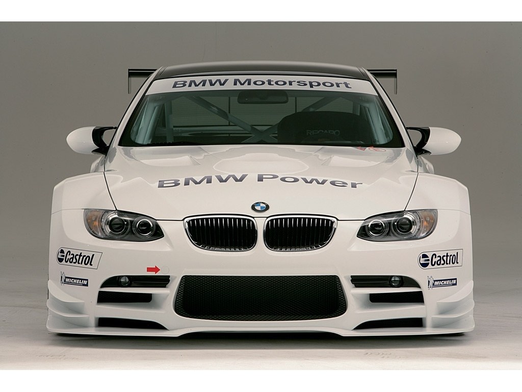 white BMW race car