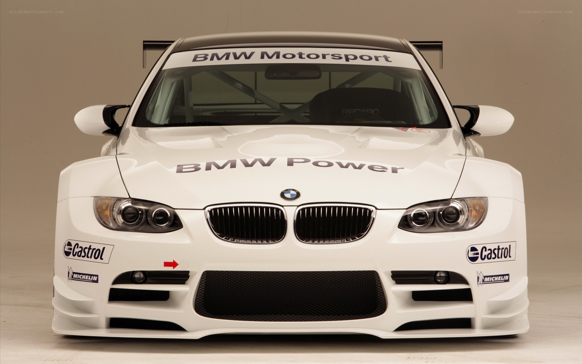 white BMW race car