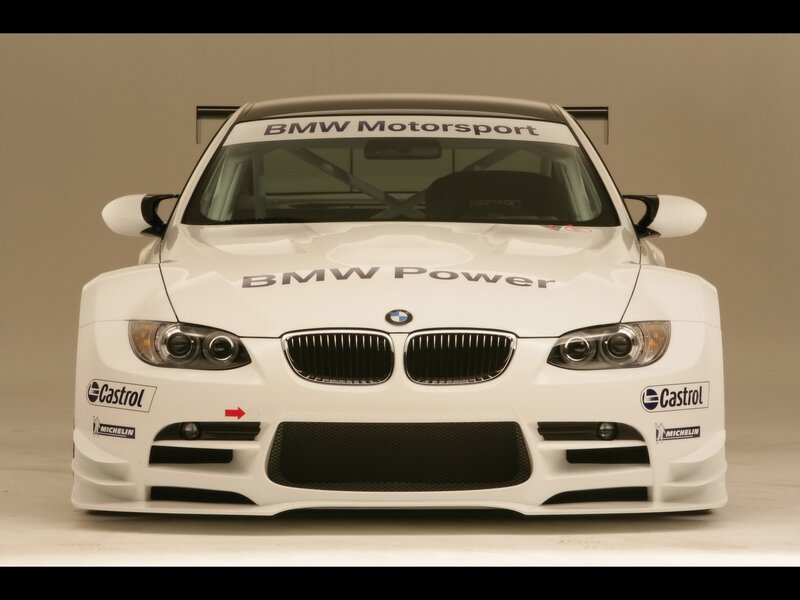 white BMW race car