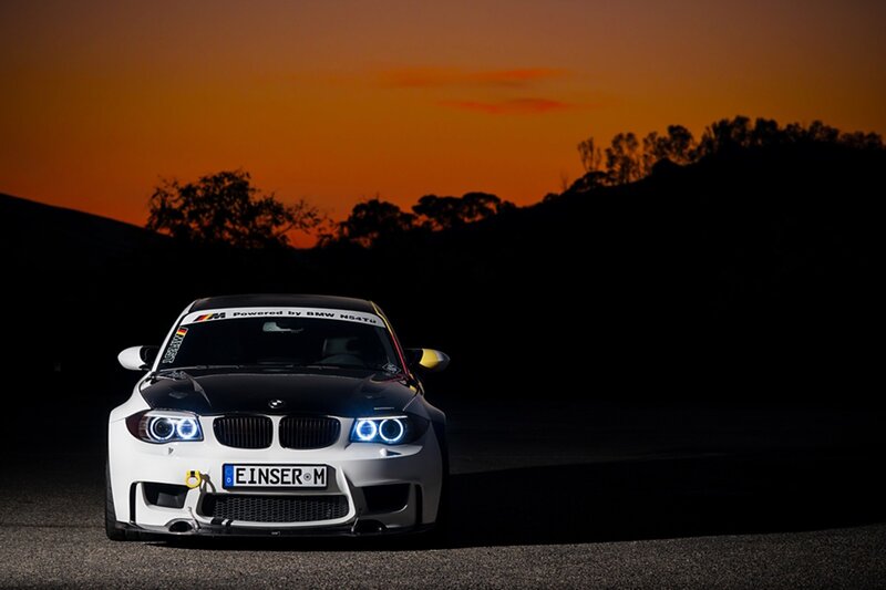 White BMW Race Car — Black