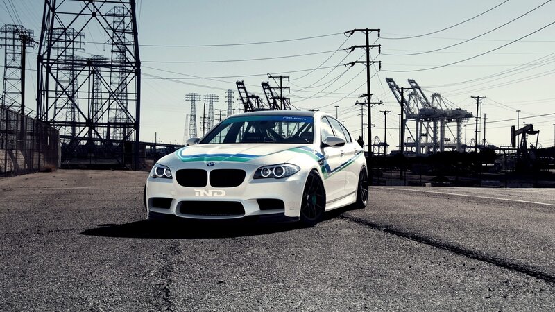 White BMW Race Car — Dramatic, Afternoon, Photograph