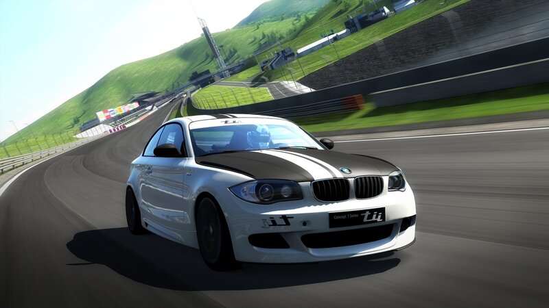 White Bmw Race Car — Dynamic, Afternoon, 3d Render
