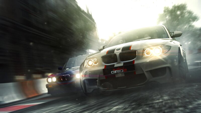 White BMW Race Car — Dynamic