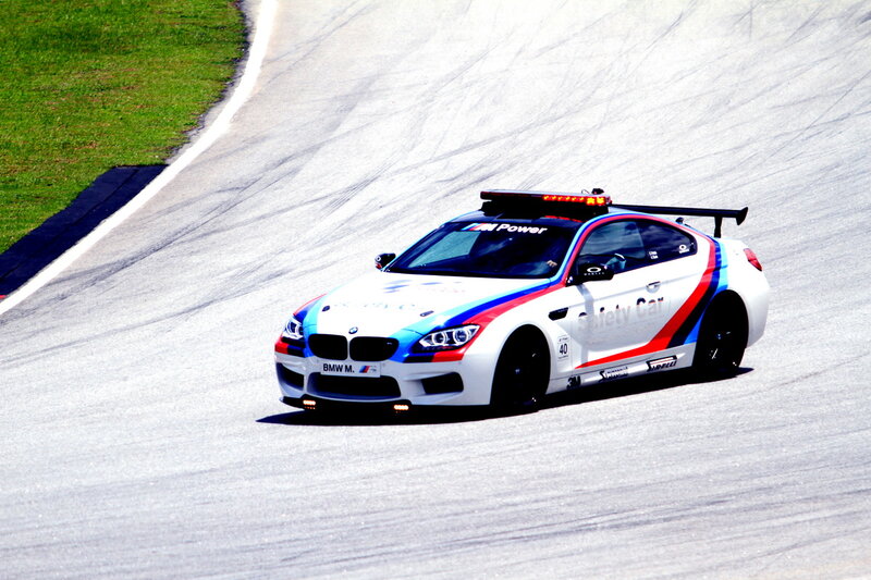 White BMW Safety Car