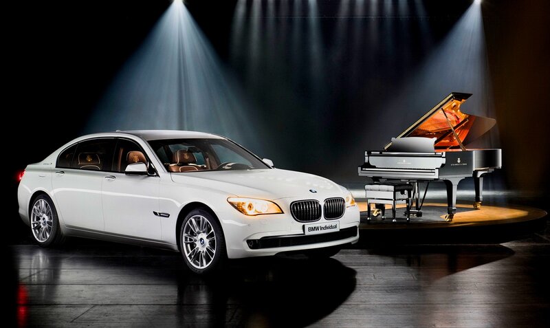 White BMW Sedan — Dramatic, Night, Photograph