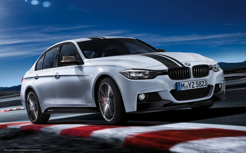 White BMW Sedan — Dynamic
