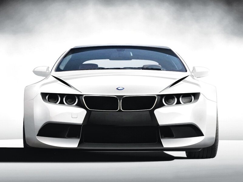 white BMW sports car