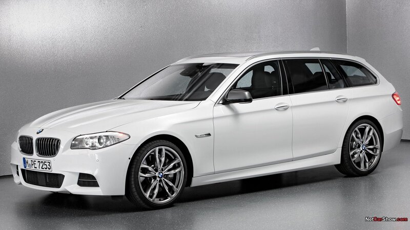 white bmw station wagon