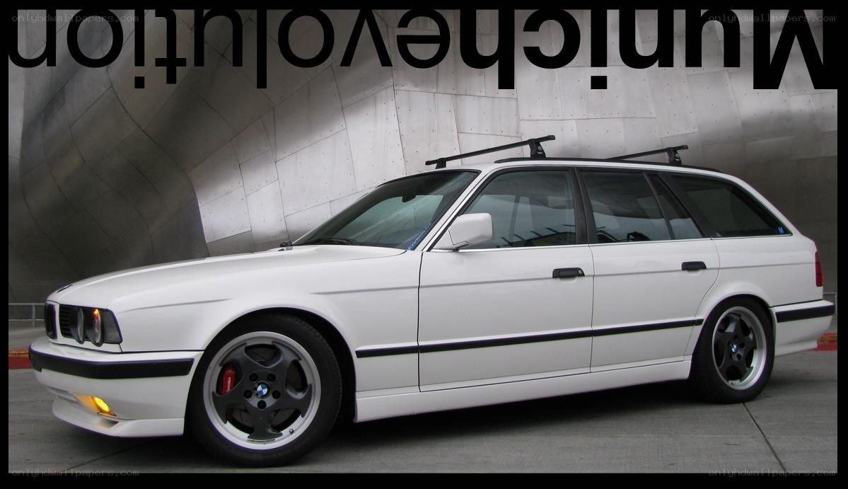 white bmw station wagon