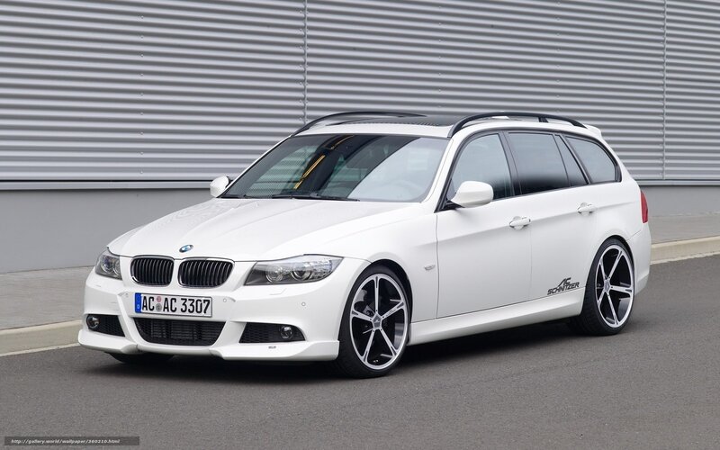 white bmw station wagon