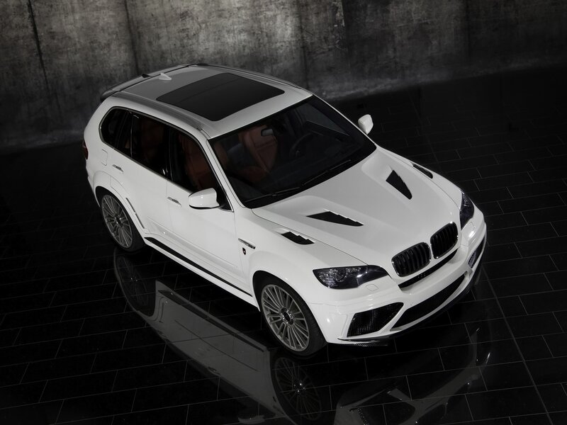 white bmw suv in studio