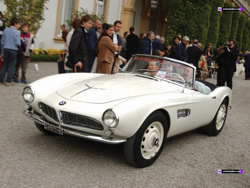 White BMW vintage car at event