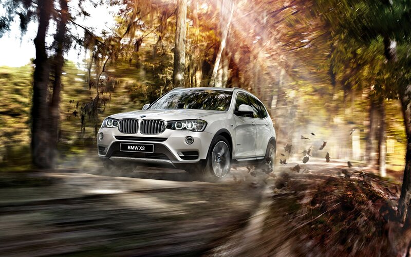 White BMW X3 SUV — Dynamic