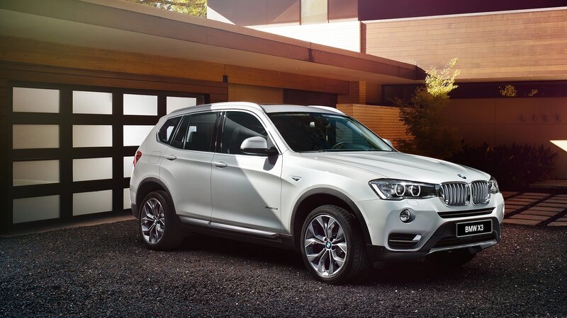 White BMW X3 SUV parked