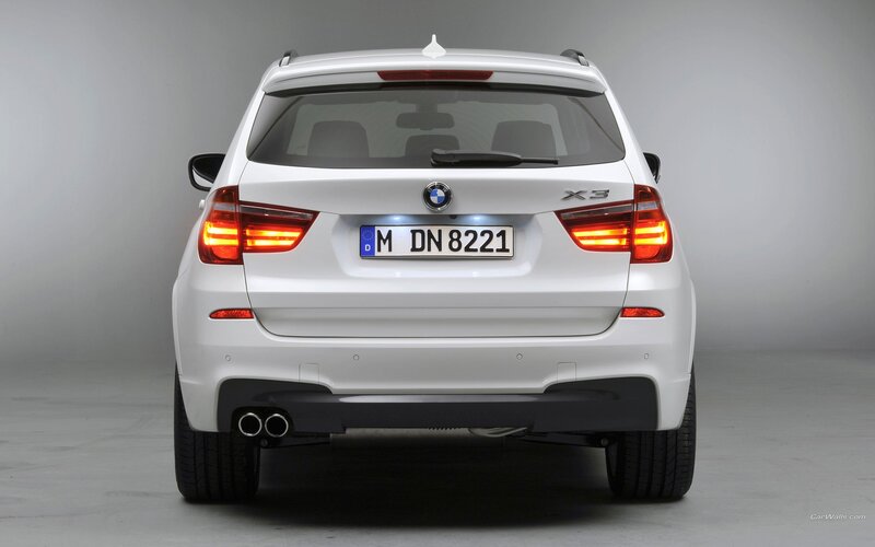 white bmw x3 suv rear view
