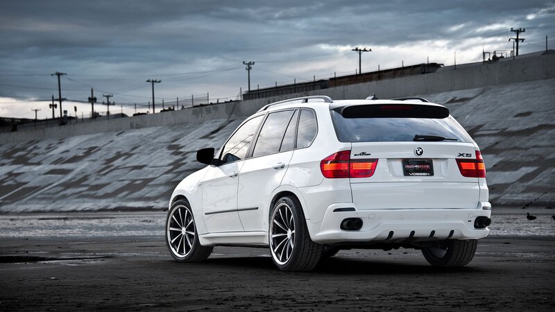 White BMW X5 SUV — Dramatic, Afternoon, Photograph, Car