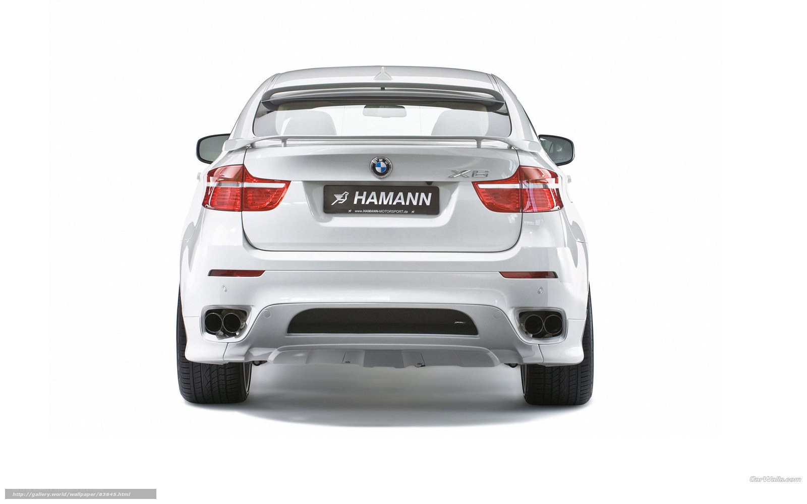 white bmw x6 hamann rear view