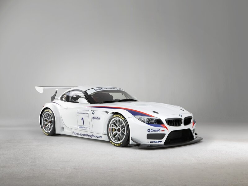 White BMW Z4 GT3 race car