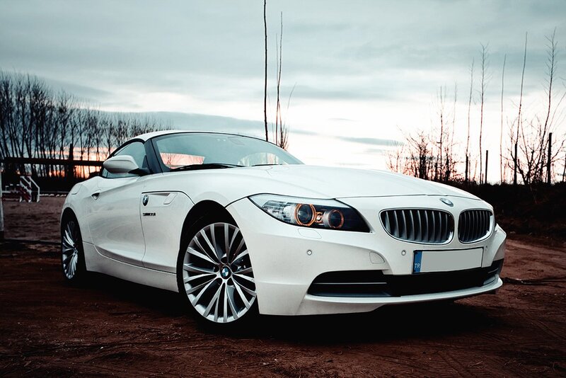 White BMW Z4 sports car