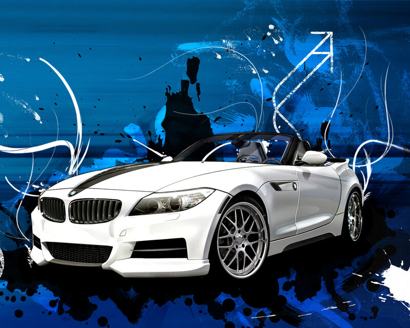 White BMW Z4 sports car